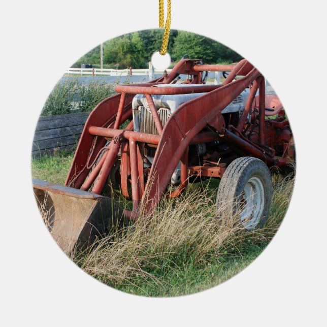 traktor julgransprydnad keramik (Framsidan)