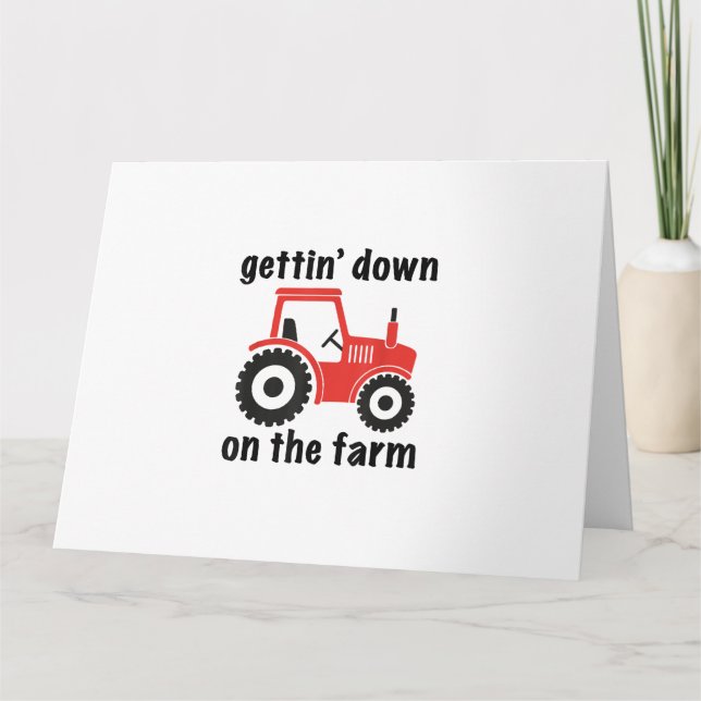 Traktor kommer ner på Farm Land Barn Danc Kort (Framsida)
