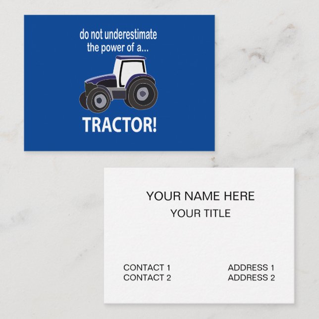 Traktor Kraft Traktor Visitkort (Fram/baksida)