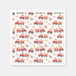 Traktor med Boskap Pappersservett