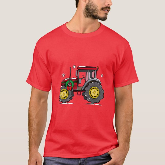 Traktor med julkranen tee (Framsida)