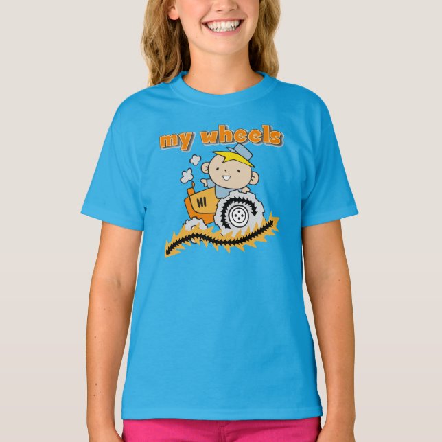 Traktor mitt hjul t-shirt (Framsida)