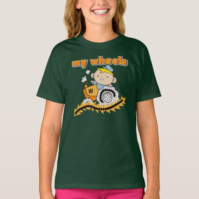 Traktor mitt hjul t-shirt (Framsida)