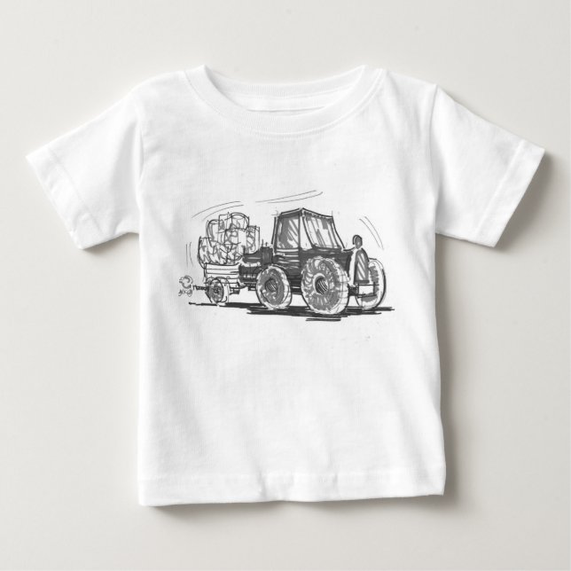 Traktor- och släputslagsplatsskjorta tee (Framsida)