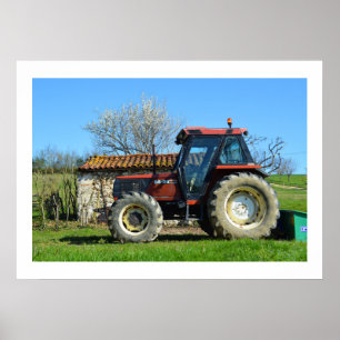 Traktor på en anläggning i Frankrike Poster