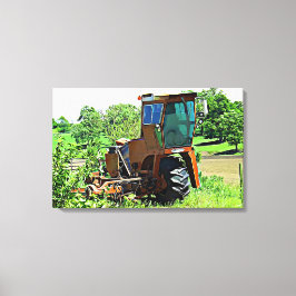 Traktor på en gård Fotografi Väggkonst Canvastryck