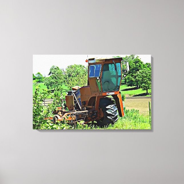 Traktor på en gård Fotografi Väggkonst Canvastryck (Framsida)