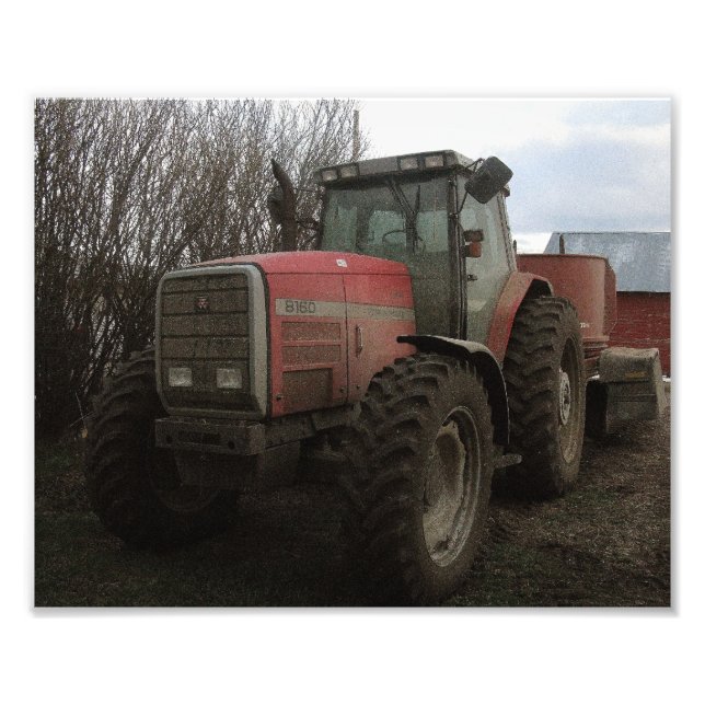 Traktor på farmen fototryck (Framsidan)