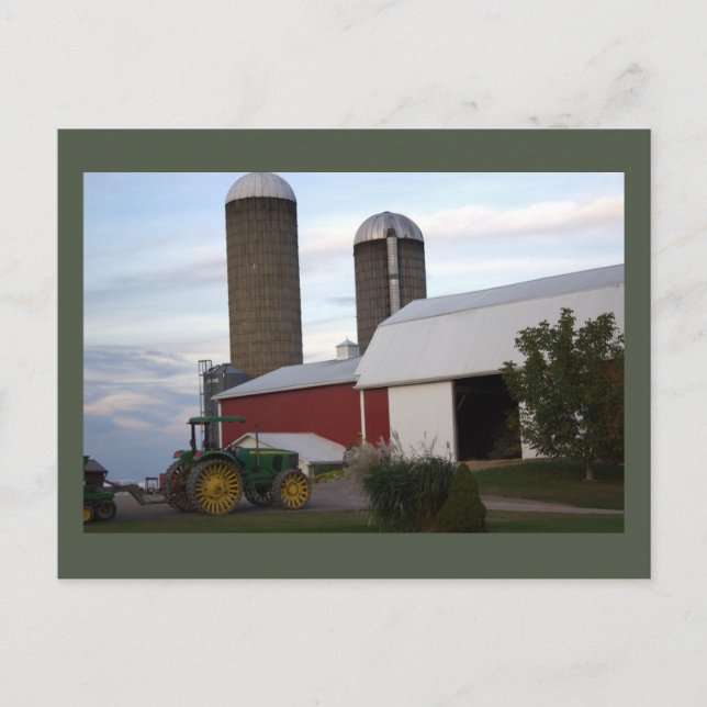 Traktor på vykort för lantbruk (Framsida)