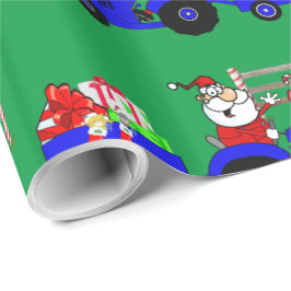 Traktor Santa med julklapp Presentpapper