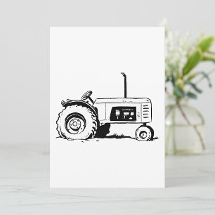 Traktor Sketch Inbjudningar
