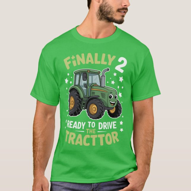 Traktor-tema Äntligen 2 Redo att köra Jordbruks ko T Shirt (Framsida)