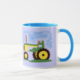 Traktor under blå himmel mugg