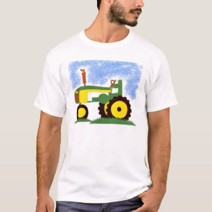 Traktor under blå himmel t shirt