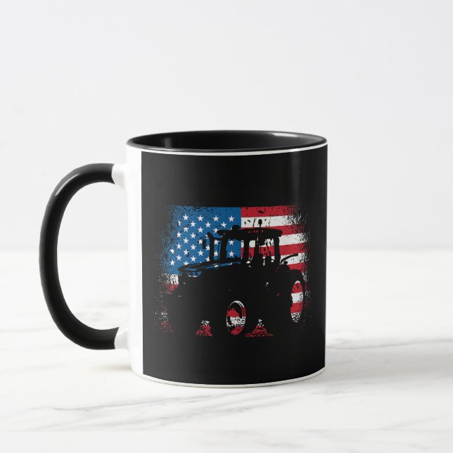 Traktor USA flagga design för Patriotic Farmer Mugg (Vänster)