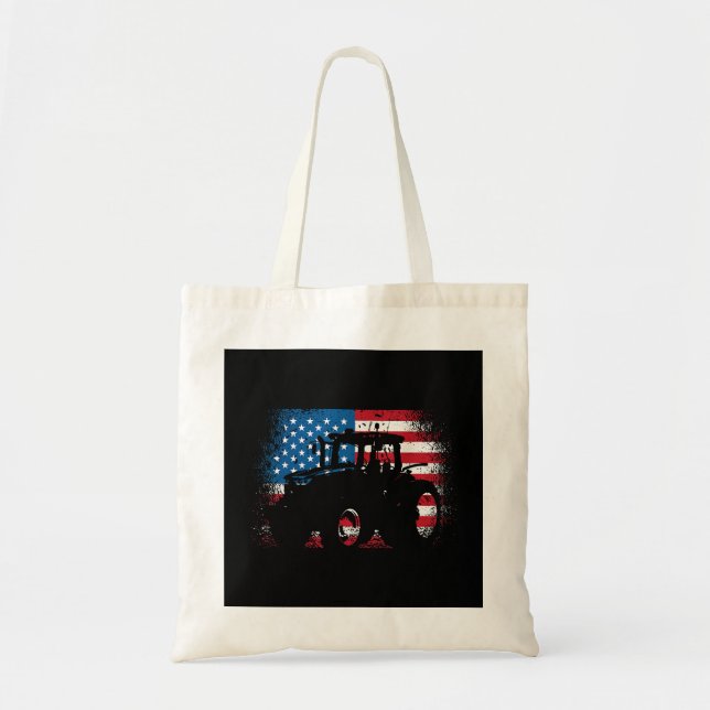 Traktor USA flagga design för Patriotic Farmer Tygkasse (Framsidan)