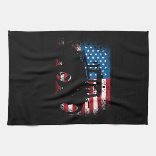 Traktor USA-flaggdesign för patriotisk bonde Kökshandduk