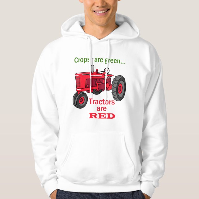 Traktorer är röda hoodie (Framsida)