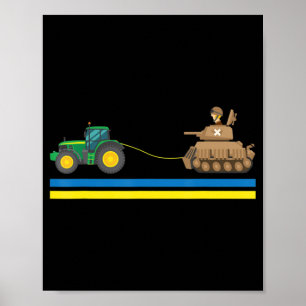 Traktorer över Tankerna Ukraina - jag står för Ukr Poster