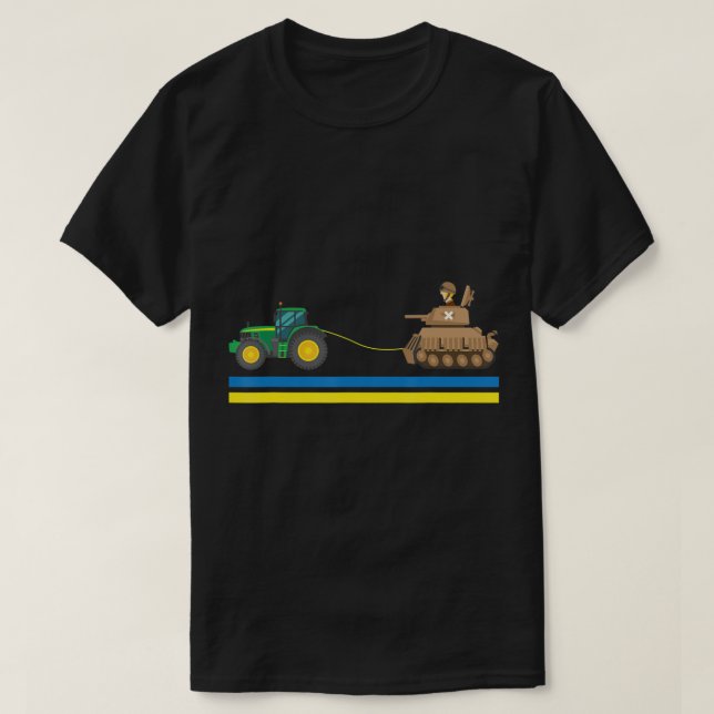 Traktorer över Tankerna Ukraina - jag står för Ukr T Shirt (Design framsida)