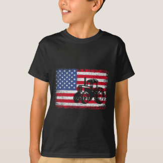 Traktorer Usa Flagga Patriotisk Jordbruksgåva Män T Shirt