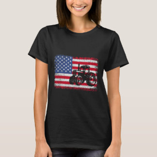 Traktorer Usa Flagga Patriotisk Jordbruksgåva Män T Shirt