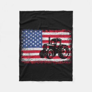 Traktorer Usa Flagga Patriotisk Jordbrukspresent M Fleecefilt