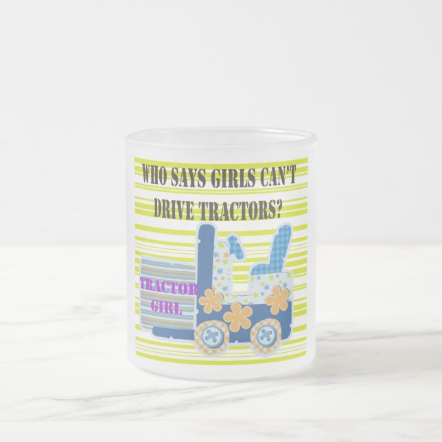 TraktorflickaTshirts och gåvor Frostad Glasmugg (Center)