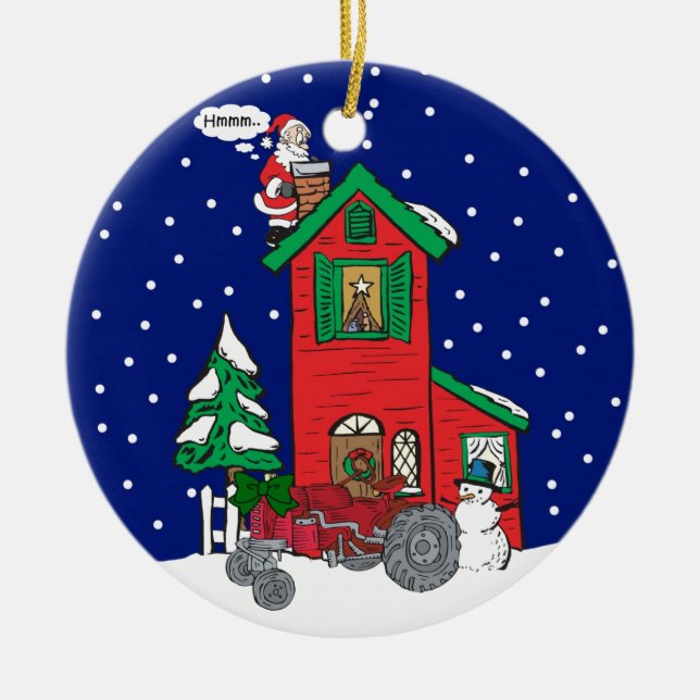 Traktorgåvor vid Gear4gearheads Julgransprydnad Keramik (Framsidan)