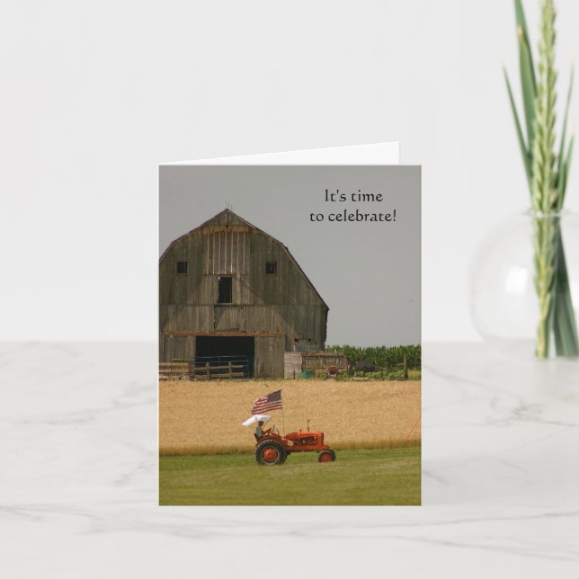 Traktorinbjudan: Dags att fira! Inbjudan (Framsida)