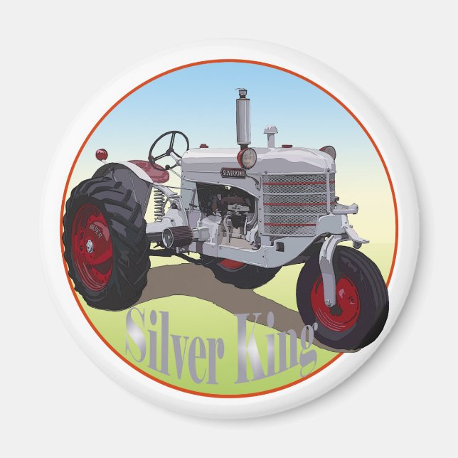 Traktorn silver Kung Magnet (Framsidan)