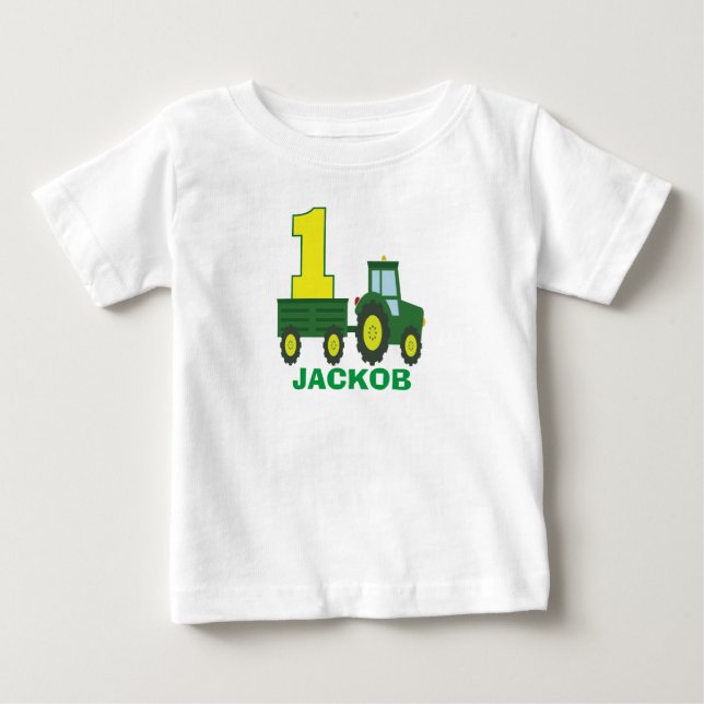 Traktorns födelsedagskjorta - personlig 1: födelse t shirt (Framsida)