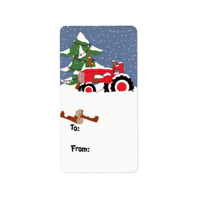 Traktorns Juletiketter - etikett Adressetikett (Framsidan)