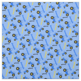 Traktorns personlig namn blå gult tyg