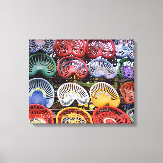 Traktorsäten vid traktorvisning canvastryck (Framsida)