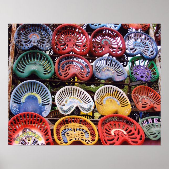 Traktorsäten vid traktorvisning poster (Framsidan)