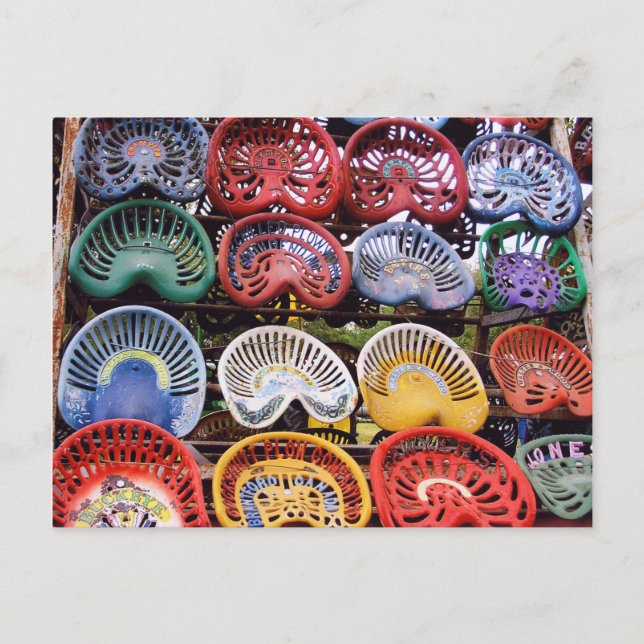 Traktorsäten vid traktorvisning vykort (Framsida)