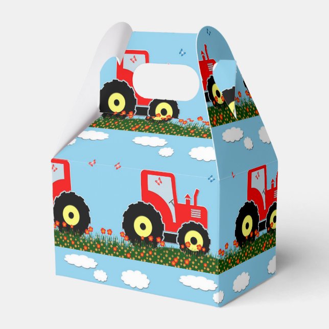 Traktortraktor leksak mönster presentaskar (Framsidan Sidan)