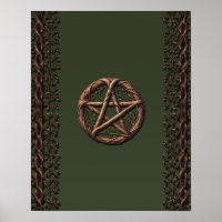 Träkvist Pentaklet Olivgrön Wicca 