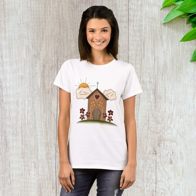 Träkyrka T Shirt (Skapare uppladdad)