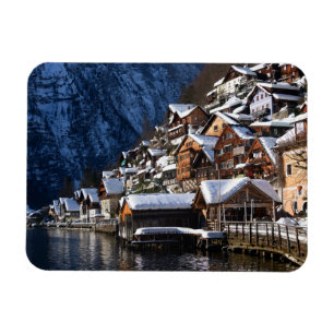 Trälakeside houses i Hallstatt, Österrike Magnet