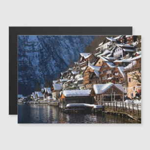 Trälakeside houses i Hallstatt, Österrike Magnetisk Inbjudningskort