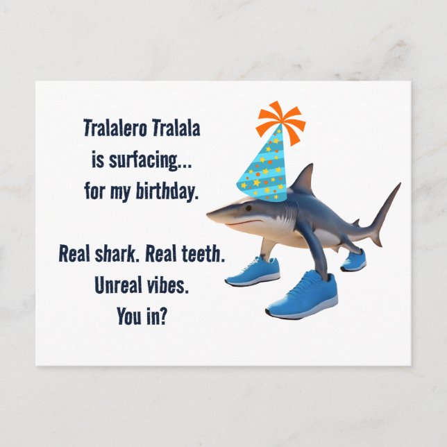 Tralalero Tralala Anpassade Birthday Meddelande Vykort (Framsida)