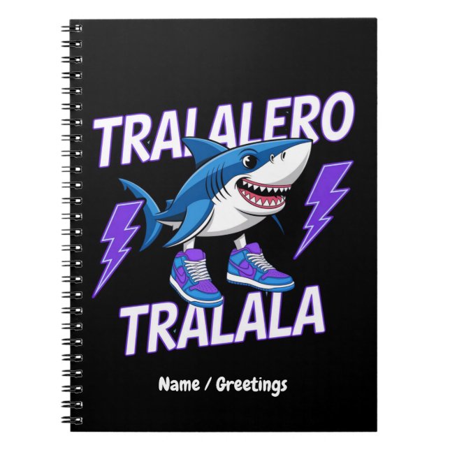 Tralalero Tralala Bootleg Funny Shark Meme Graphic Anteckningsbok (Framsidan)
