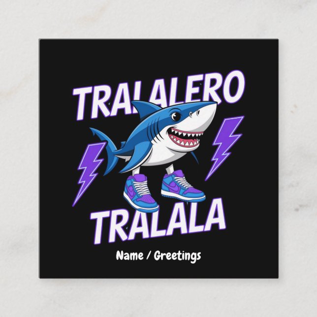 Tralalero Tralala Bootleg Funny Shark Meme Graphic Fyrkantigt Visitkort (Framsida)