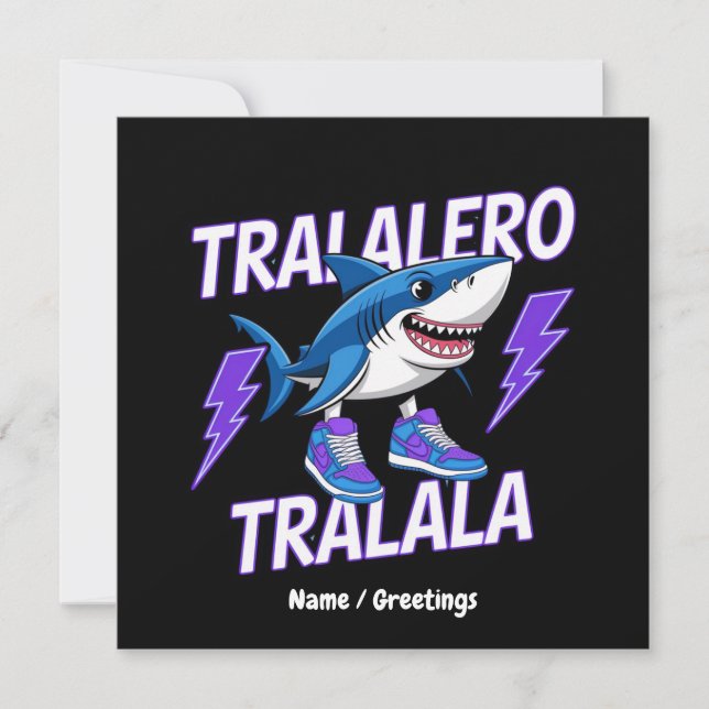 Tralalero Tralala Bootleg Funny Shark Meme Graphic Inbjudningar (Framsida)