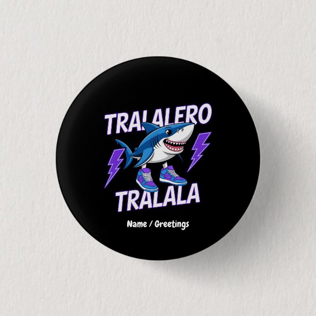 Tralalero Tralala Bootleg Funny Shark Meme Graphic Knapp (Framsida)