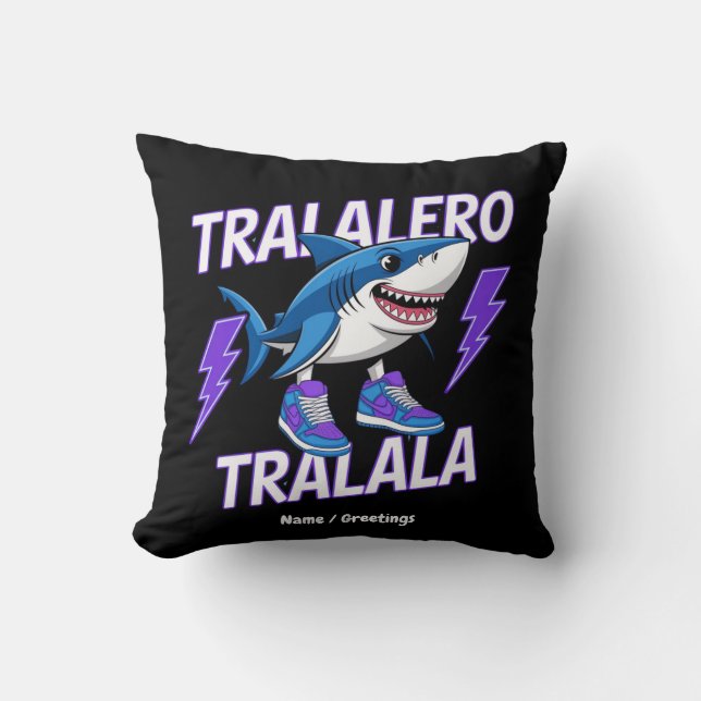 Tralalero Tralala Bootleg Funny Shark Meme Graphic Kudde (Framsida)