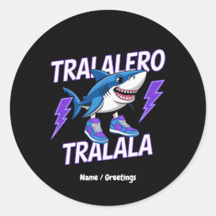 Tralalero Tralala Bootleg Funny Shark Meme Graphic Runt Klistermärke