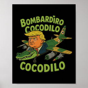 Tralalero Tralala Crokodilo Trump Italienska Brain Poster